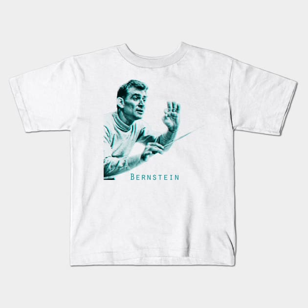 Leonard Bernstein retro Kids T-Shirt by LEMESGAKPROVE